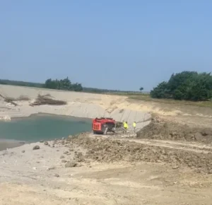 Site work excavating a private lake on raw land