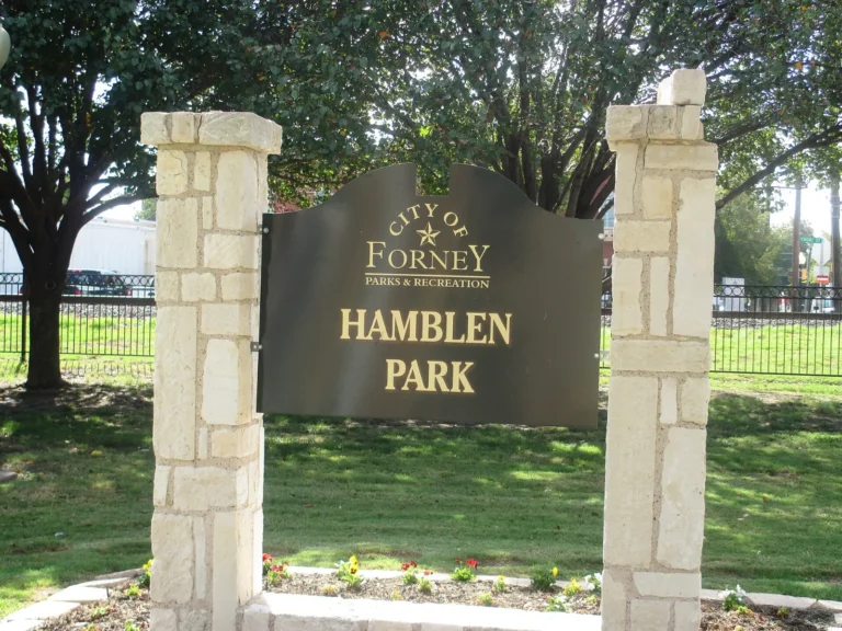 Hamblen Park entrance in Forney, Texas